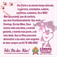 Mensagem da Câmara Municipal de Calçoene ao Dia das Mães!
